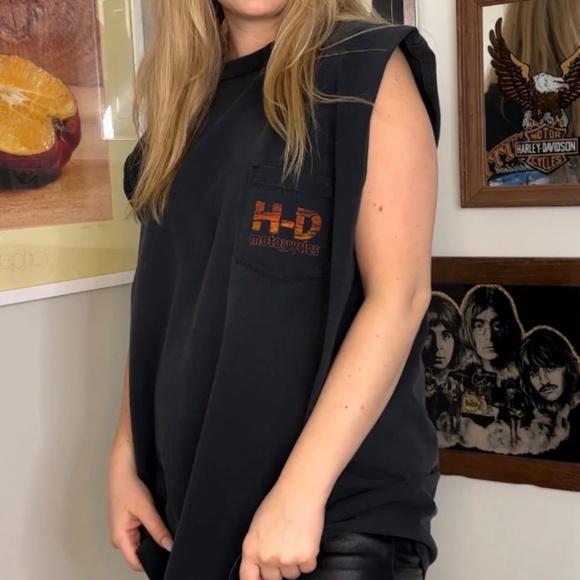 Vintage 2004 Harley Davidson Biloxi, Mississippi Coast Sleeveless Tee - 2XL - Picture 4 of 4